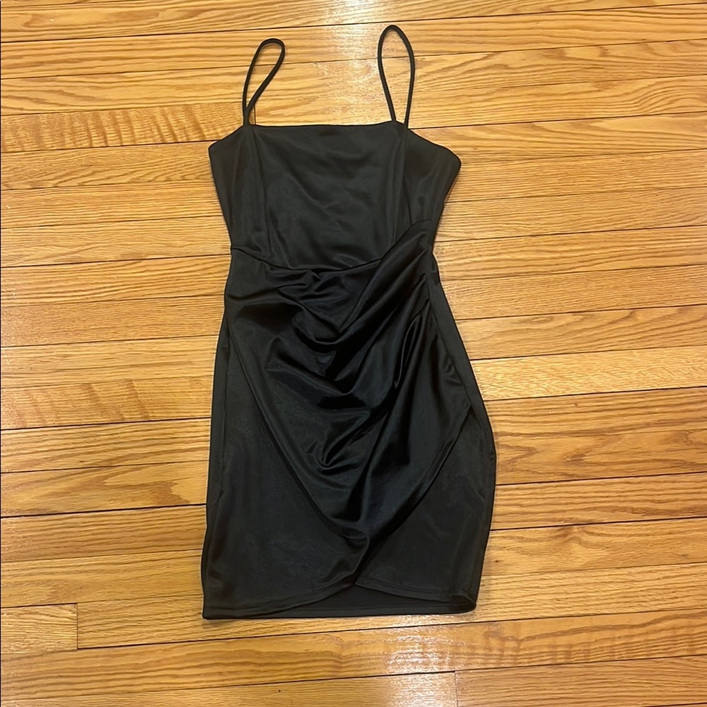 Satin Black Mini Dress